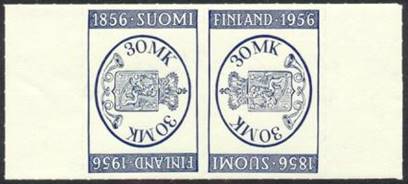 100th anniversary of the first Finnish stamps; Stamp Exhibition FINLANDIA 56, pair