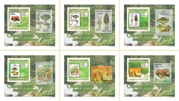 Mushrooms - stamp on stamp
