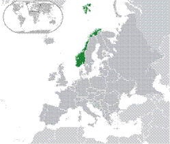 Location of  Norway  (dark green)on the European continent  (dark grey)    [Legend]