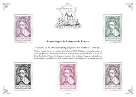 [Philatelic Treasures - Historical Person of France - The 300th Anniversary of the French Academy Founded by Richelieu, type ]