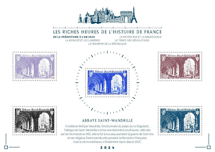 [Philatelic Treasures - The Rich Hours of French History - St. Wandrille Abey, type ]