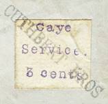 sos br honduras--unlisted cuthbert bros. cayes service stamp 1885