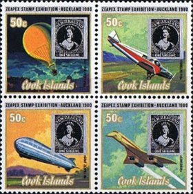 [International Philatelic Exhibition "Zeapex '80" - Issues of 1979 Overprinted in Black and Silver - Stamps on Stamps, type ]