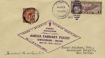 earhart solo transatlantic flight cover  1932