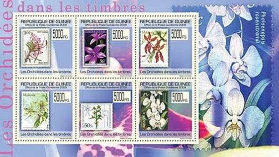 guinea orchids on stamps 2009 ss 1