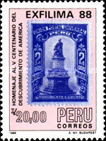[National Stamp Exhibition "Exfilima '88" - Lima, Peru and the 500th Anniversary of Discovery of America by Christopher Columbus, type AHR]