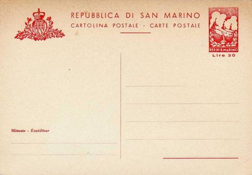 san marino impr postal card