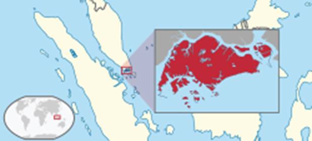 Location of Â SingaporeÂ Â (red)