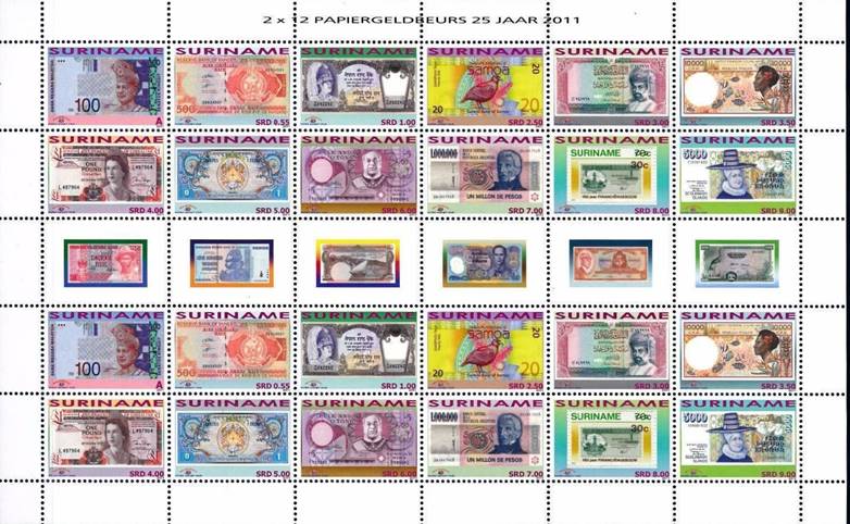 surinam sheetlet 1419a-l