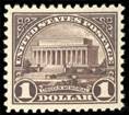 US Stamps Prices Scott Catalogue # 571 - US$1.00 1923 Lincoln Memorial Perf  11