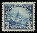 US Stamps Values Scott Catalogue #572: US$2.00 1923 US Capitol Perf 11