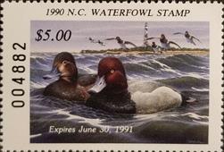 no sos-- No. Carolina waterfowl stamp 1990